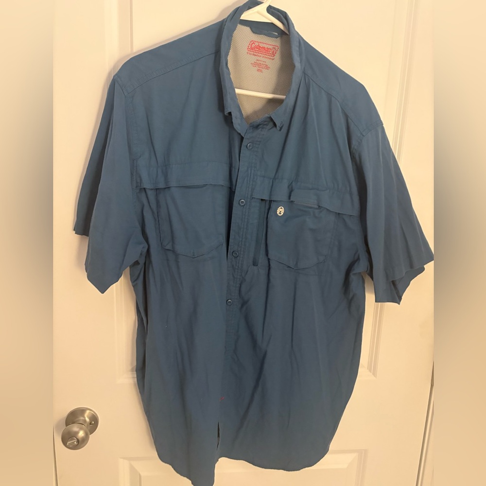 Blue men’s casual outdoor shirt quick dry fishing, camping water XXL by Coleman